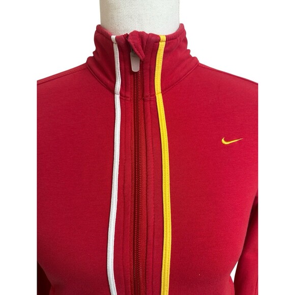 Vtg Nike Women's S Full Zip Knit Jacket Red LIVESTRONG Nike+ Reflective Accents - Picture 5 of 8